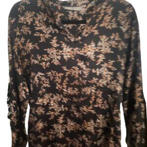 Vince B. Small Black Long Sleeve Blouse Pattern Size S NWOT